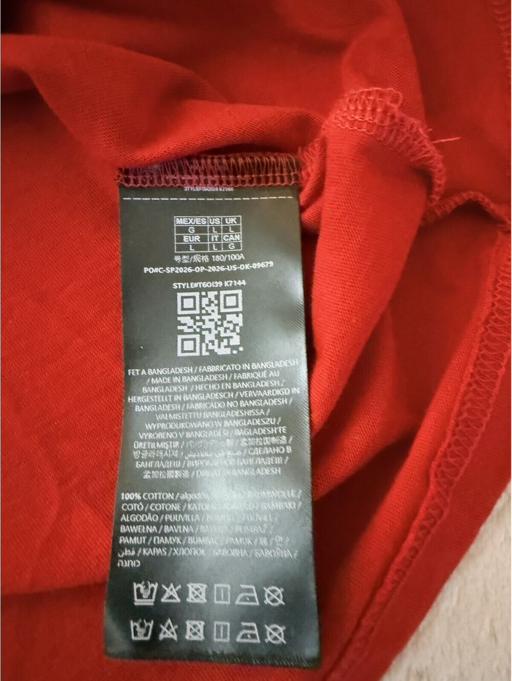 GUESS Men’s Logo T Shirt Red Graphic Tee Cotton Crew Neck Size L New - Picture 9 of 9